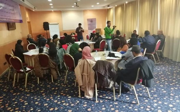 اتحاد العمل النسائي بالدار البيضاء أثناء ورشة موجهة للاعلاميات والاعلاميين